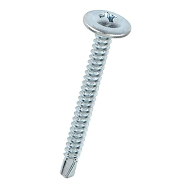 Self-Drilling Screw, #8 X 1-5/8 In, Zinc Plated Steel Truss Head 120 PK